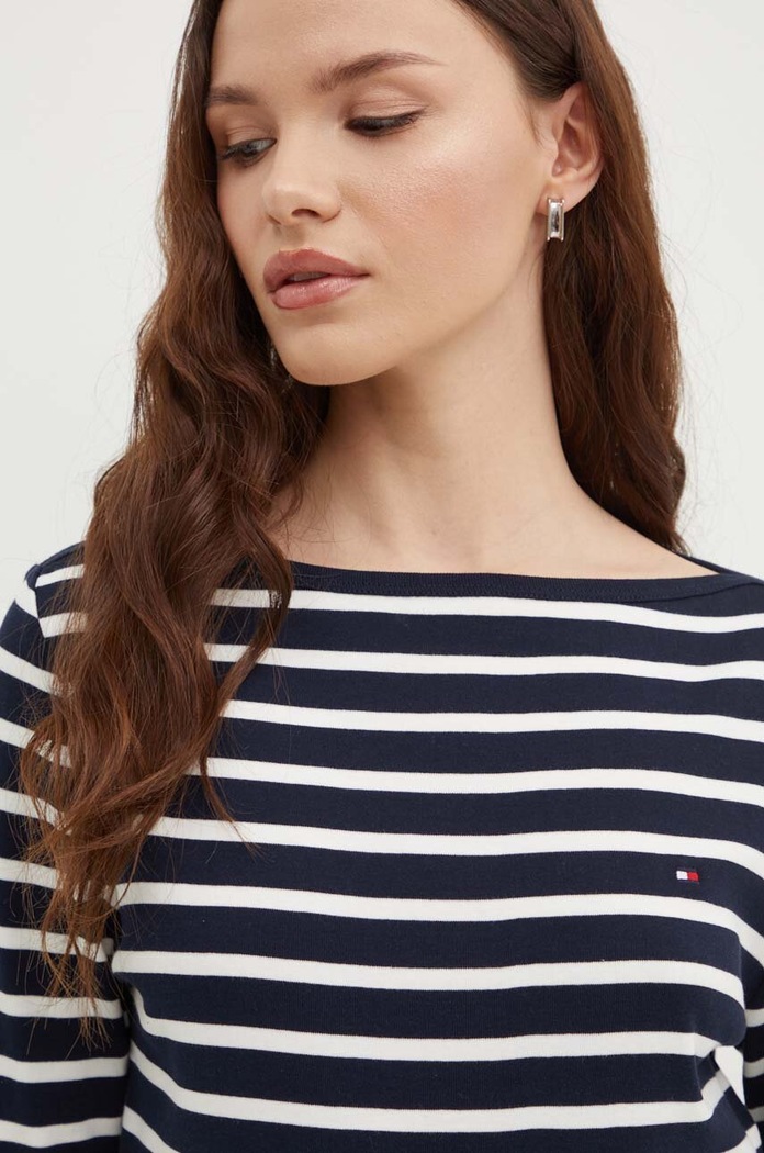 Tommy Hilfiger μακρυμάνικο Γυναικείο βαμβακερό σκούρο μπλε WW0WW40589