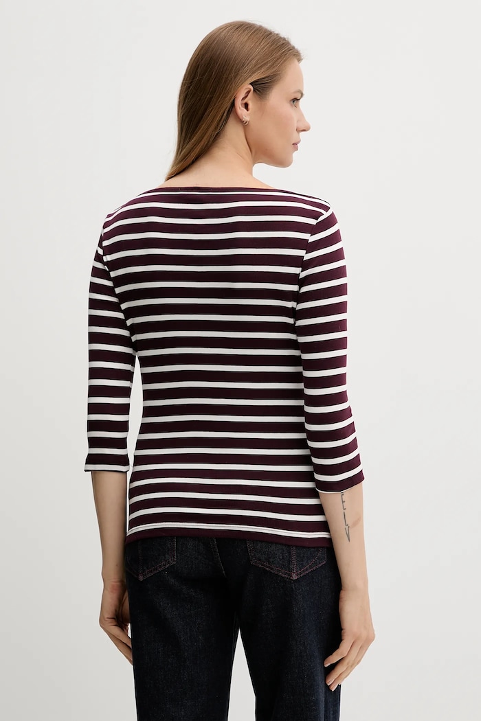 Odjeća Tommy Hilfiger majica dugih rukava za žene od pamuka WW0WW40589 bordo