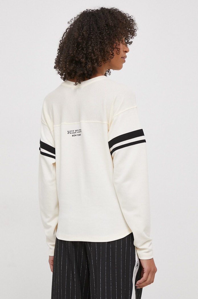 Oblečení Tričko s dlouhým rukávem Tommy Hilfiger WW0WW40594 béžová