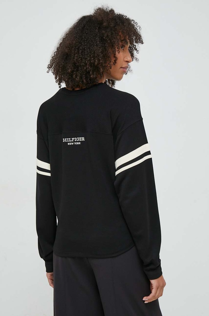 Oblečení Tričko s dlouhým rukávem Tommy Hilfiger WW0WW40594 černá