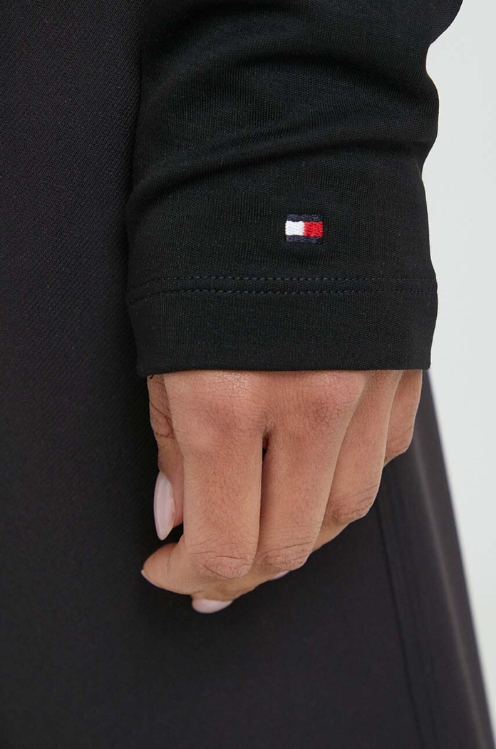 Tričko s dlouhým rukávem Tommy Hilfiger WW0WW40594 černá
