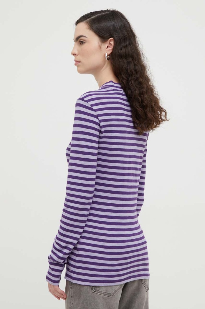 Odzież Marc O'Polo longsleeve bawełniany 310219652223 fioletowy