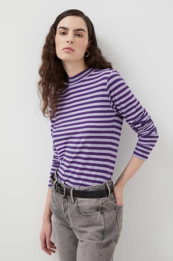 Marc O'Polo longsleeve bawełniany fioletowy 310219652223