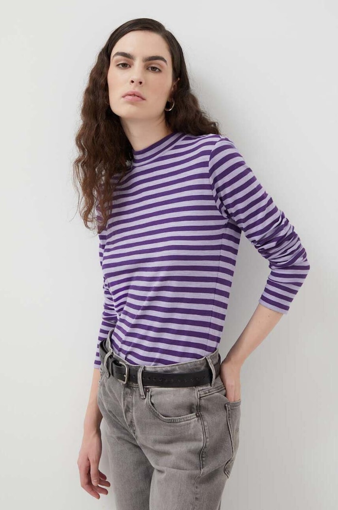 Marc O'Polo longsleeve bawełniany fioletowy 310219652223