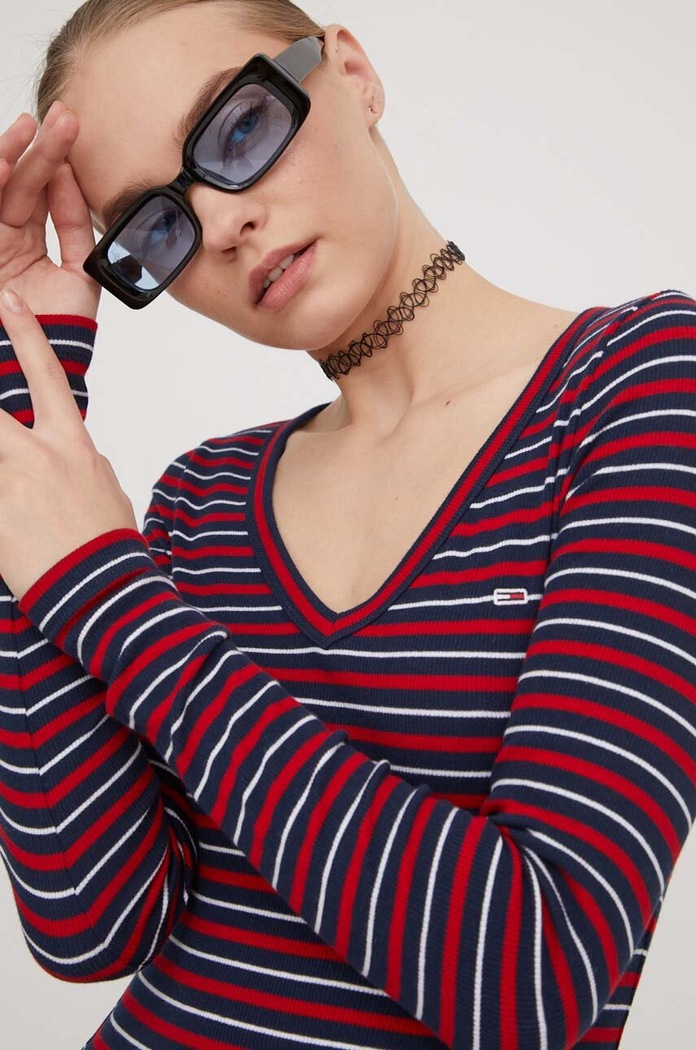 Tommy Jeans Longsleeve bleumarin DW0DW17386