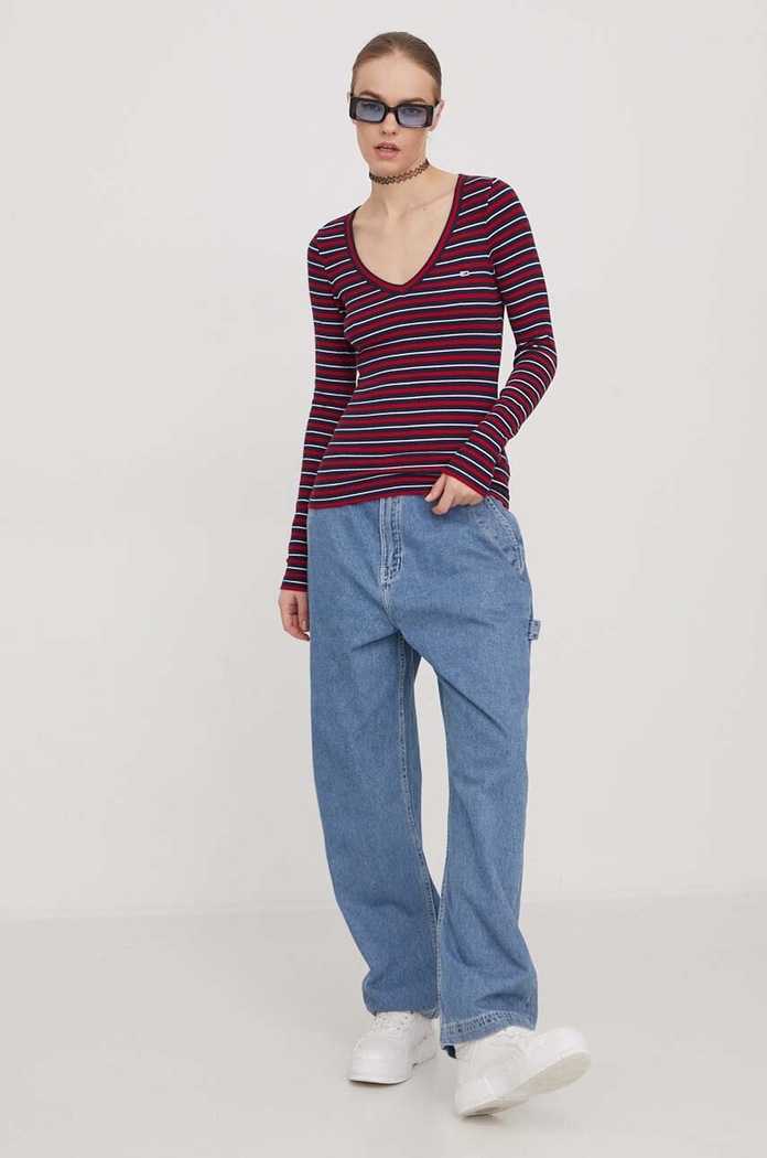 Tommy Jeans Longsleeve DW0DW17386 bleumarin SS24