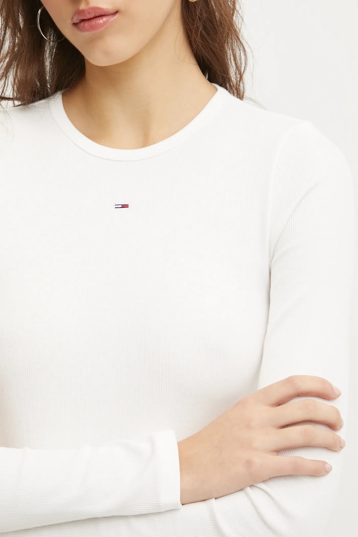 Tričko s dlouhým rukávem Tommy Jeans DW0DW17387 bílá