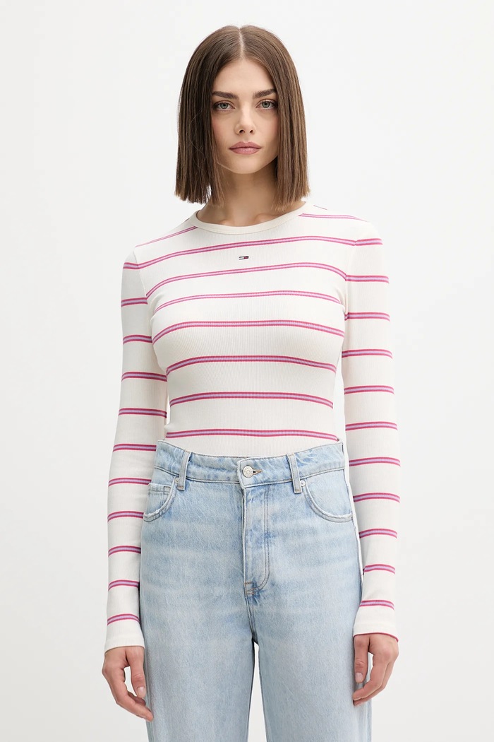 Tommy Jeans longsleeve bej DW0DW17387