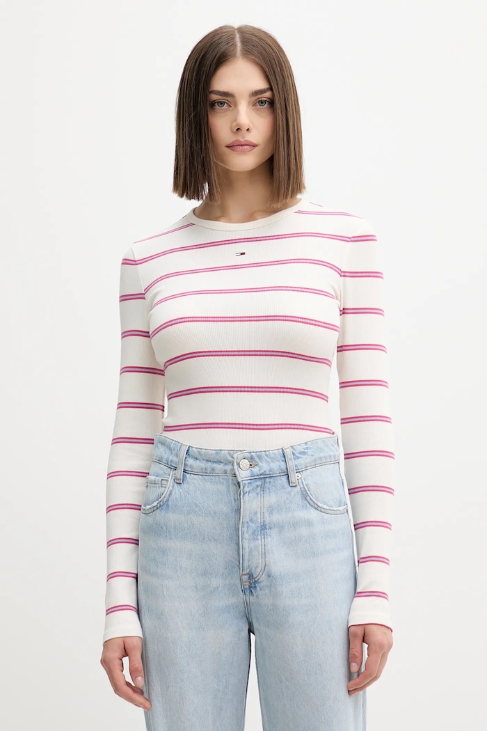 Tommy Jeans longsleeve bej DW0DW17387