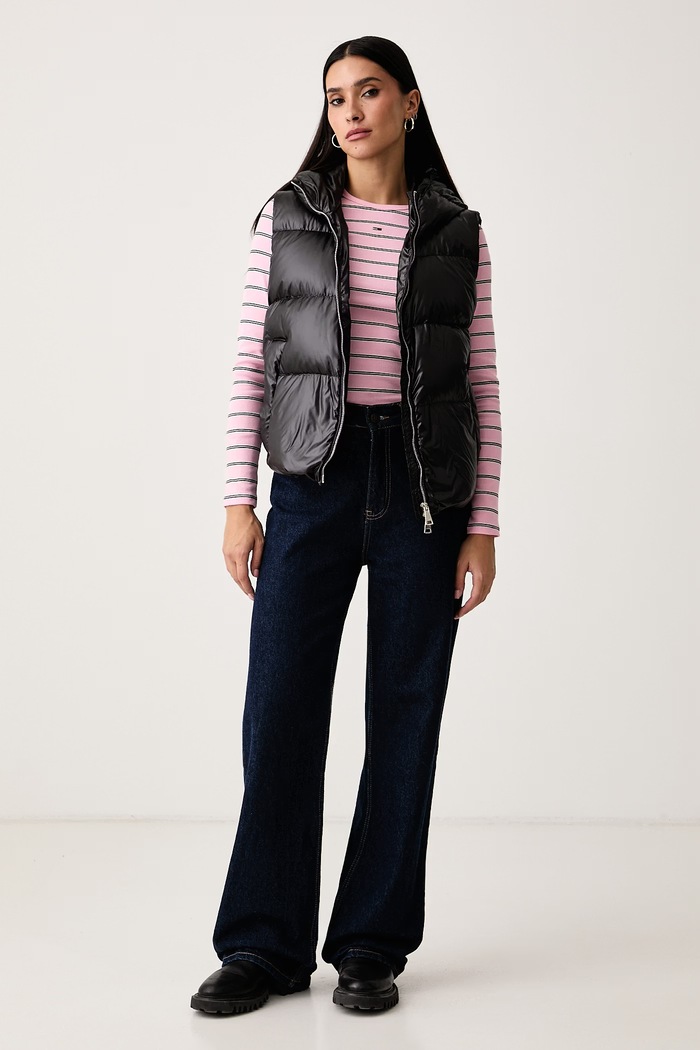 Tommy Jeans Longsleeve damski bawełniany z elastanem DW0DW17387 różowy SS26