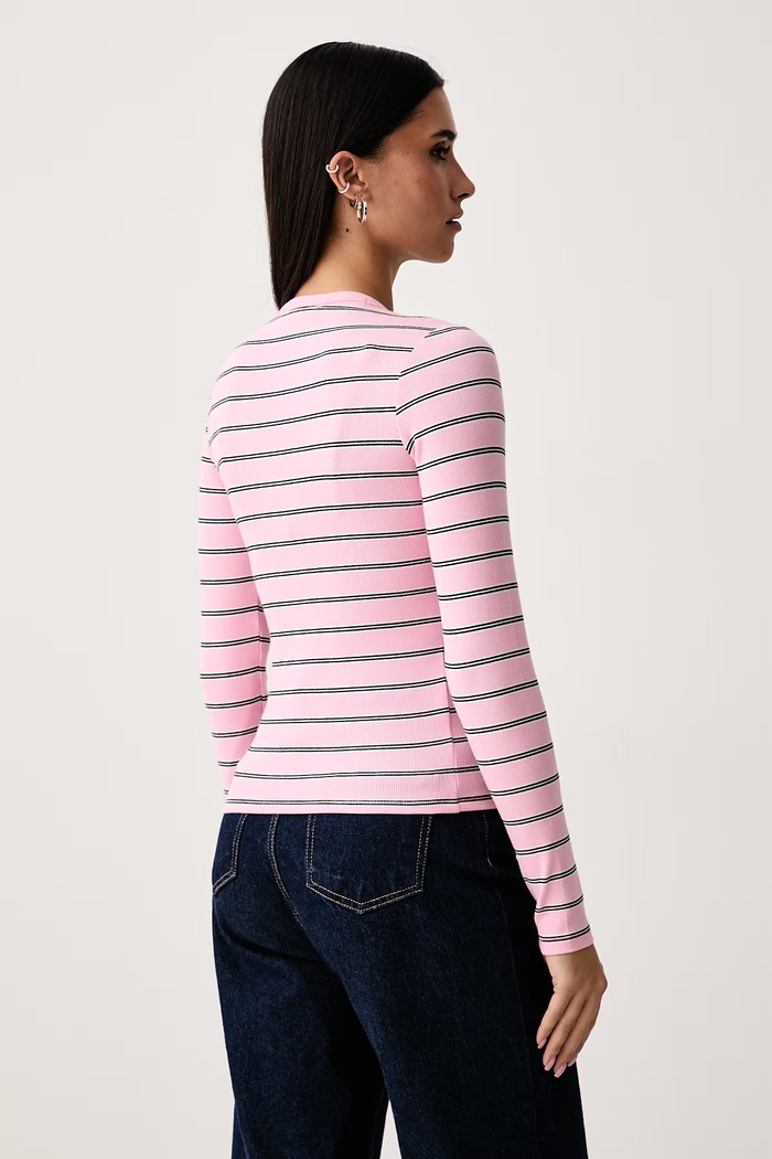 Odzież Tommy Jeans Longsleeve damski bawełniany z elastanem DW0DW17387 różowy
