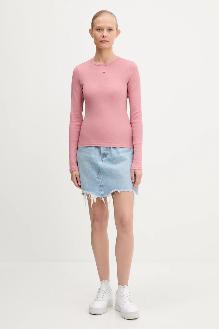 Tommy Jeans longsleeve DW0DW17387 portocaliu SS26