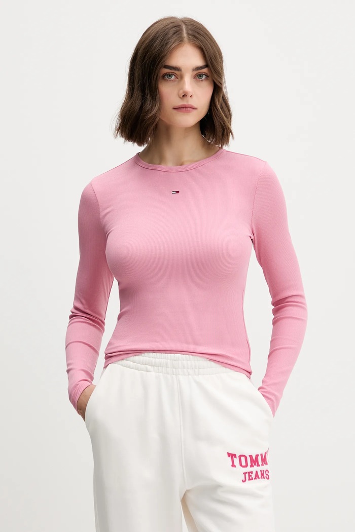 Tommy Jeans longsleeve roz DW0DW17387
