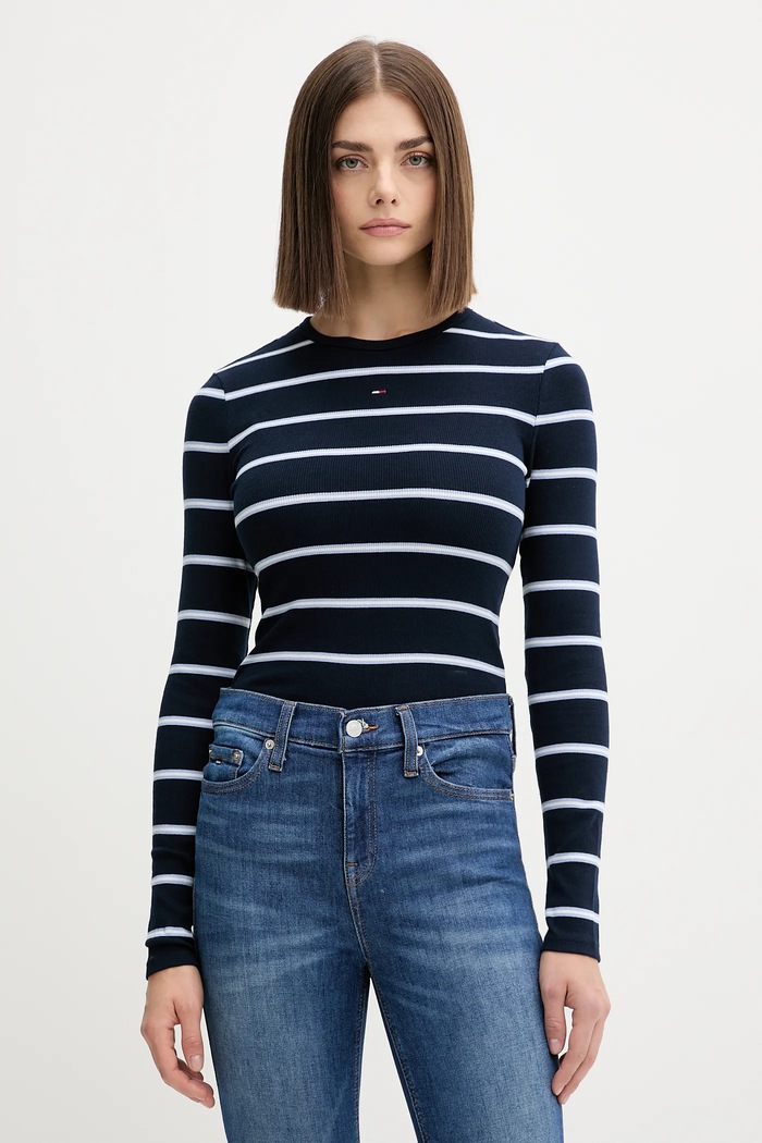 Tommy Jeans longsleeve bleumarin DW0DW17387