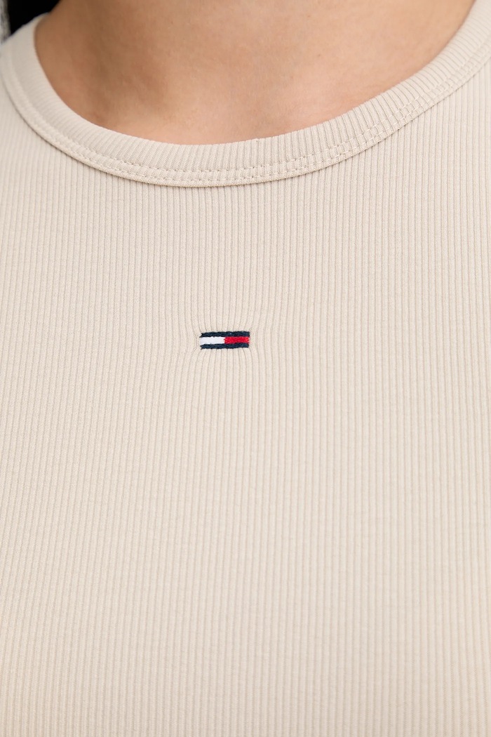 Tričko s dlhým rukávom Tommy Jeans DW0DW17387 béžová