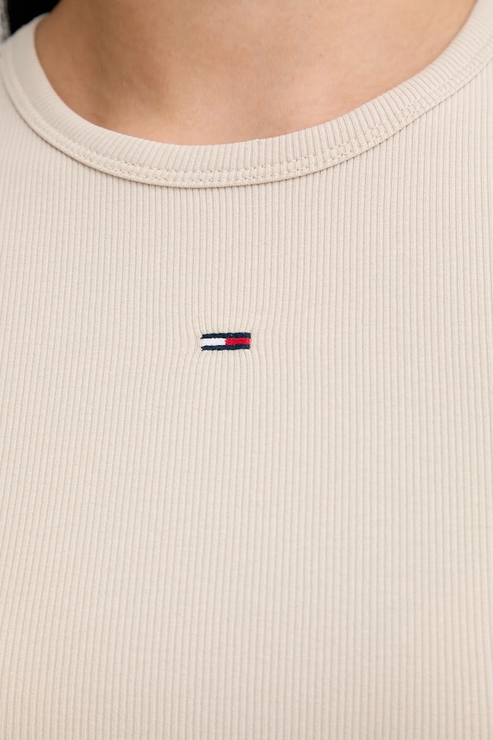 Tričko s dlhým rukávom Tommy Jeans DW0DW17387 béžová
