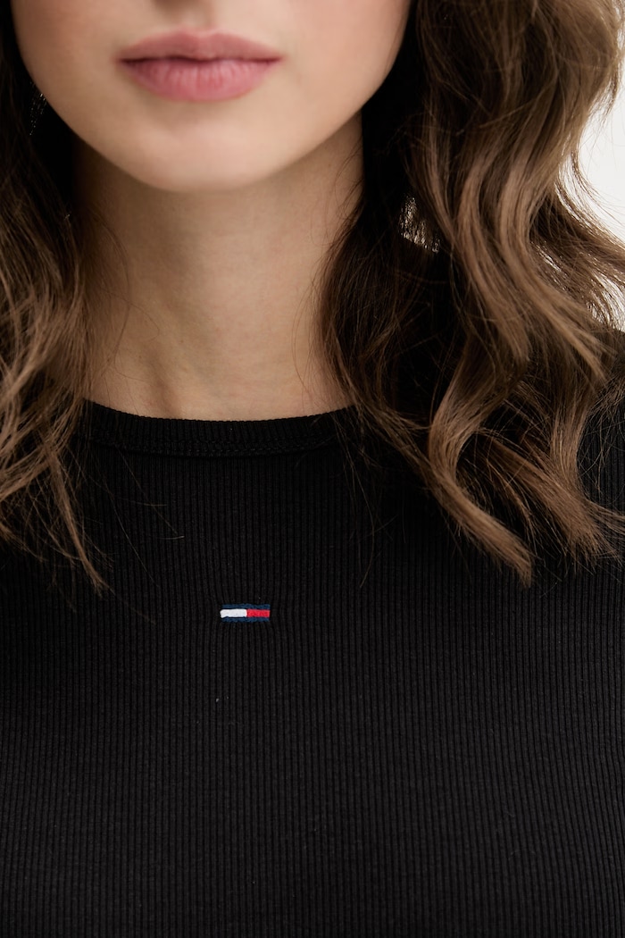 Tričko s dlouhým rukávem Tommy Jeans DW0DW17387 černá