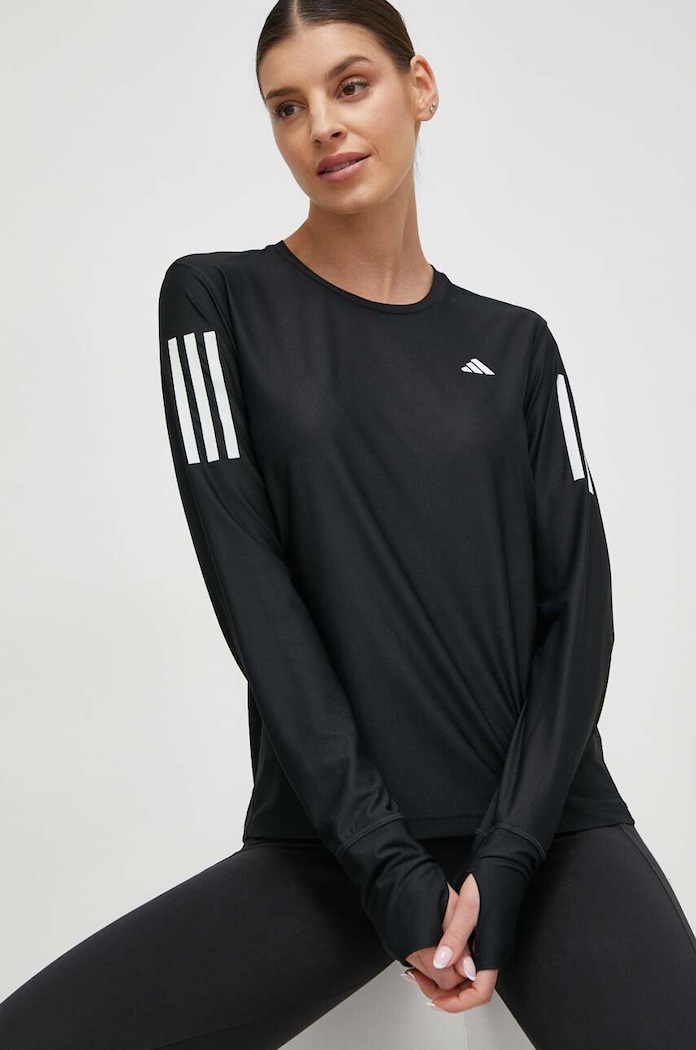 Majica dugih rukava za trčanje adidas Performance Own the Run Planet friendly crna IN1568