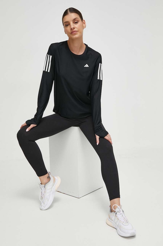 Majica dugih rukava za trčanje adidas Performance Own the Run IN1568 crna SS25