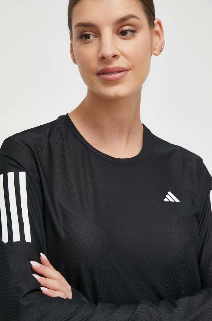 Majica dugih rukava za trčanje adidas Performance Own the Run crna IN1568