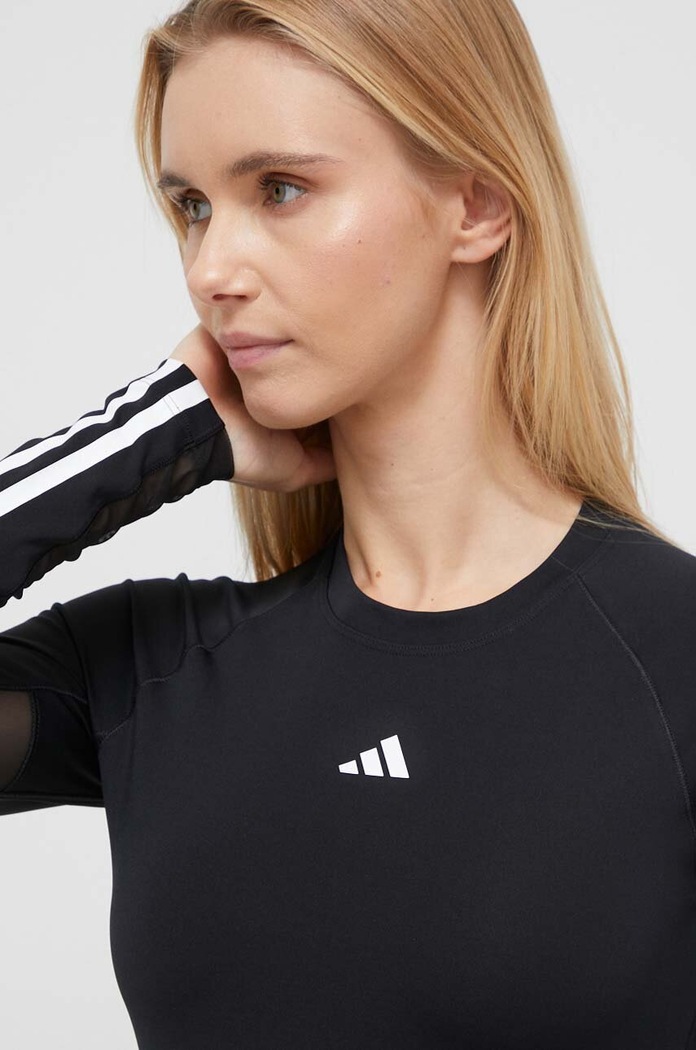 Majica dugih rukava za trening adidas Performance Hyperglam crna IN6773