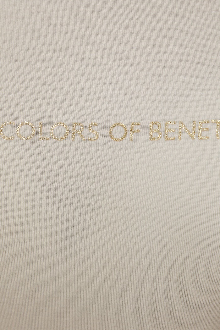 Bavlnené tričko s dlhým rukávom United Colors of Benetton 3GA2E16G0 béžová