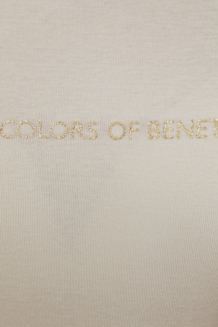 Bavlnené tričko s dlhým rukávom United Colors of Benetton 3GA2E16G0 béžová