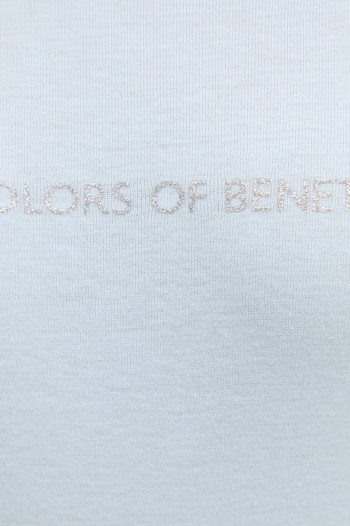 Bavlněné tričko s dlouhým rukávem United Colors of Benetton 3GA2E16G0 modrá