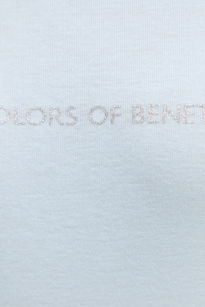 Bavlněné tričko s dlouhým rukávem United Colors of Benetton 3GA2E16G0 modrá