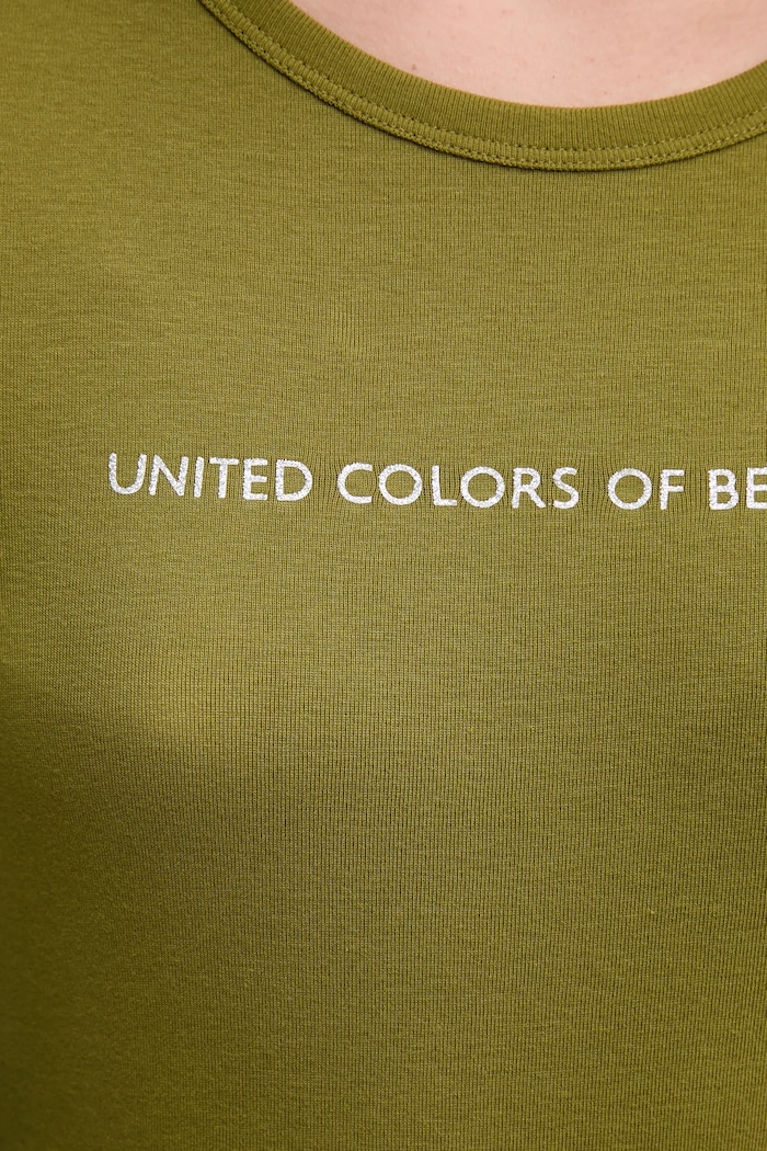 United Colors of Benetton longsleeve bawełniany 3GA2E16G0 zielony