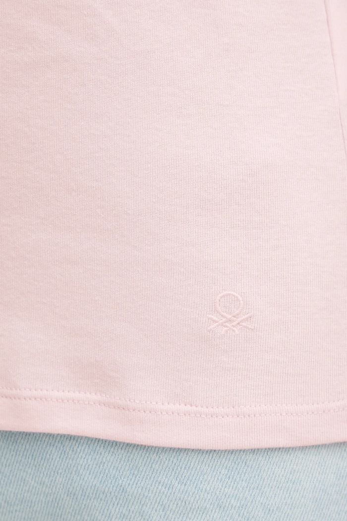 United Colors of Benetton longsleeve bawełniany 3GA2E16A1 różowy