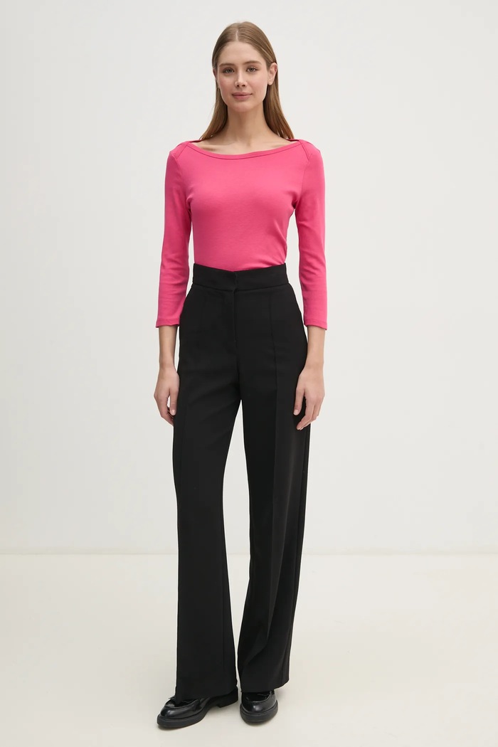 Pamučna majica dugih rukava United Colors of Benetton 3GA2E16A1 roza AA00