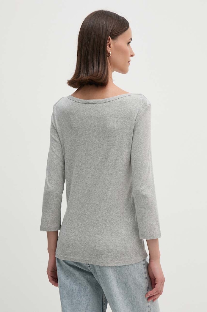 Памучна блуза с дълги ръкави United Colors of Benetton 3GA2E16A1 сив AA00