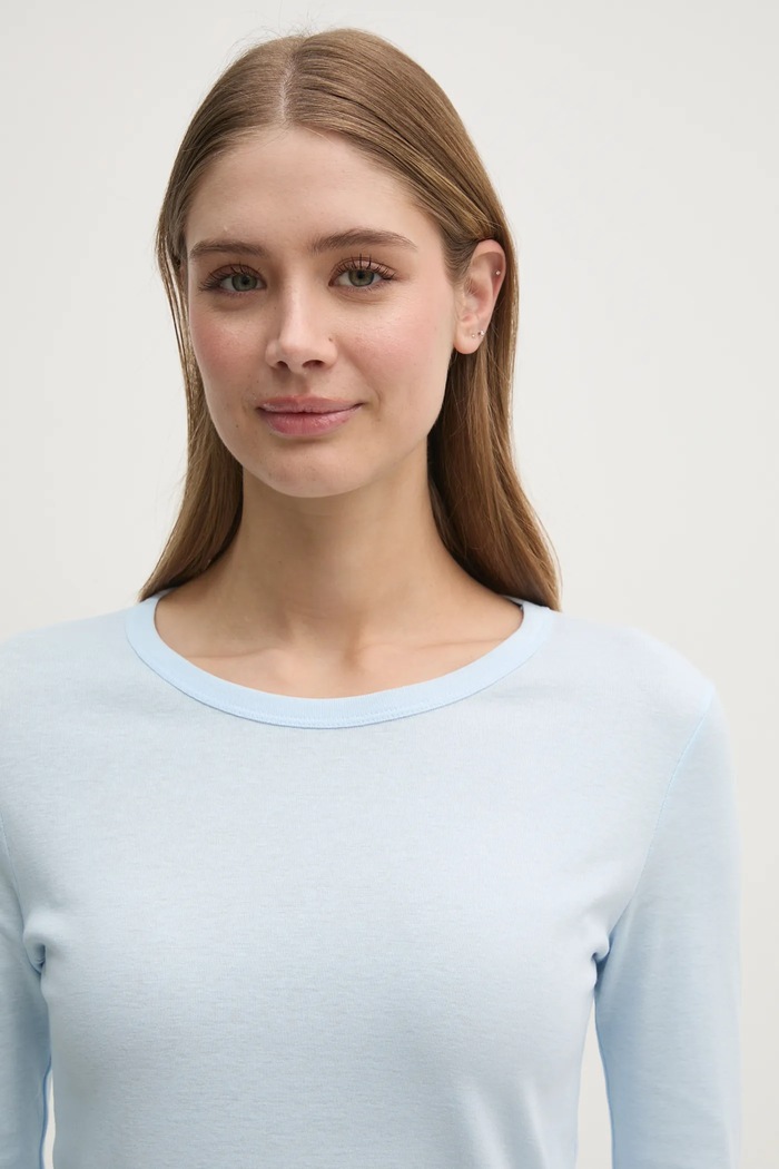 United Colors of Benetton longsleeve bawełniany niebieski 3GA2E16F9