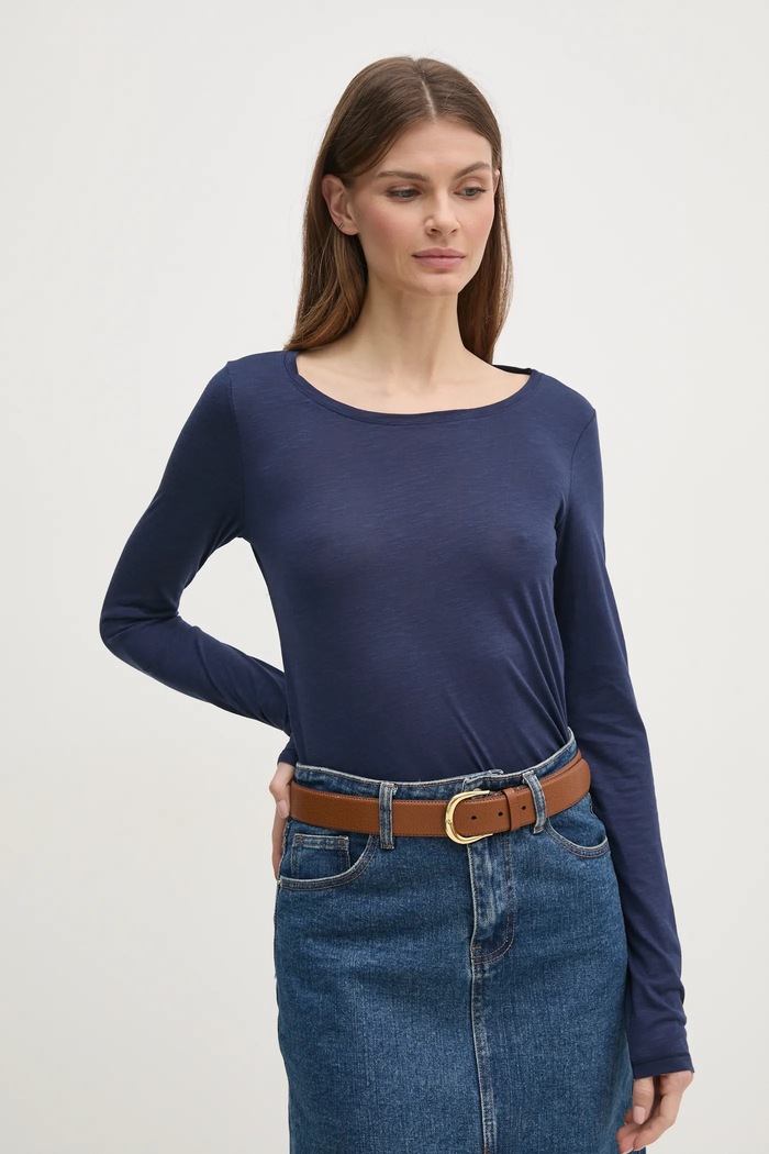 Sisley longsleeve uni bleumarin 3TNHL119S