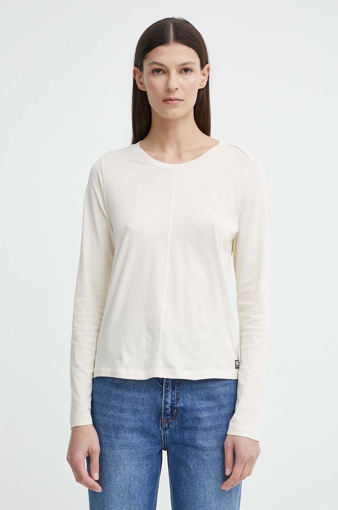 G-Star longsleeve bawełniany beżowy D24514.4107