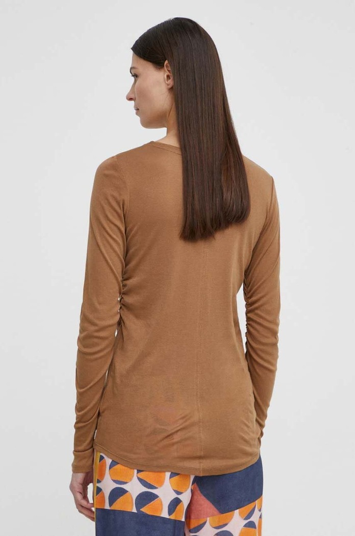 Odzież G-Star longsleeve bawełniany D24516.D528 brązowy