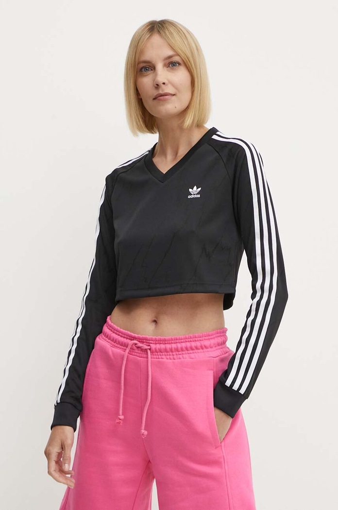 Tričko s dlhým rukávom adidas Originals čierna IT9707