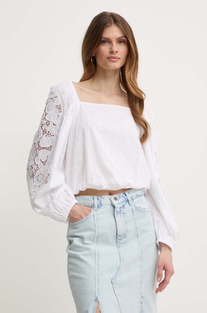 Odzież Miss Sixty bluzka bawełniana 6L2XJ1380000 XJ1380 FASHION SHIRT 6L2XJ1380000 biały