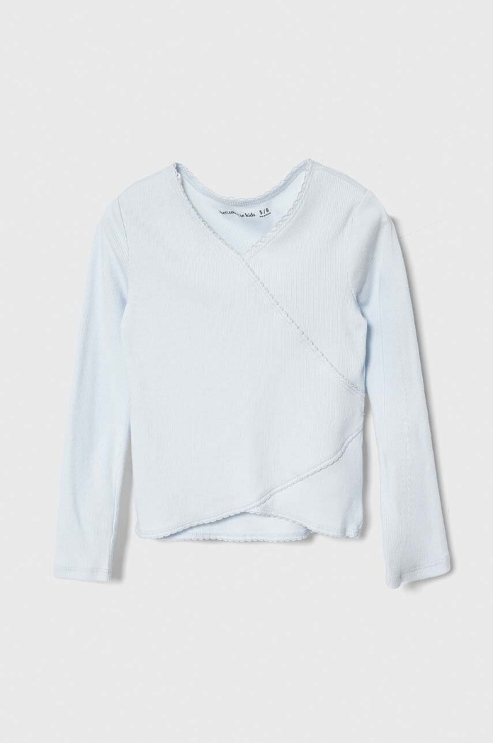 Dječja majica dugih rukava Abercrombie & Fitch s elastinom plava KI239.4008