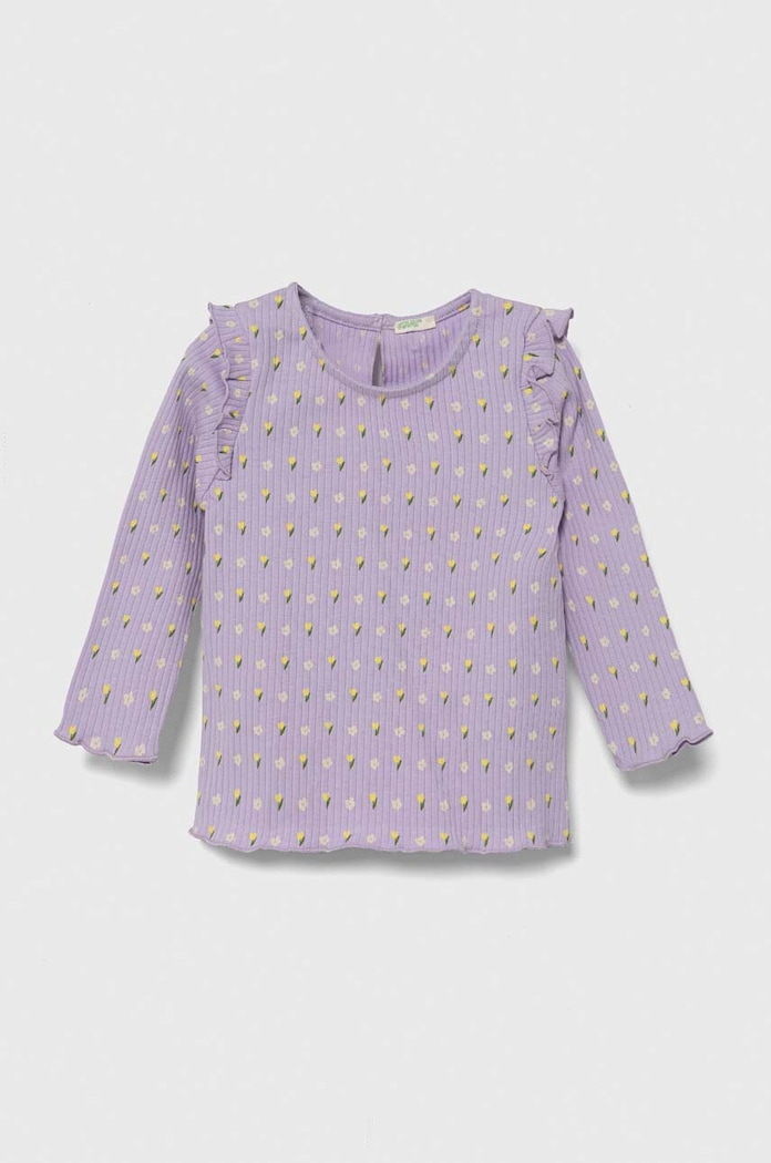 Majica dugih rukava za bebe United Colors of Benetton s elastinom ljubičasta 37G4A104N.W.Seasonal