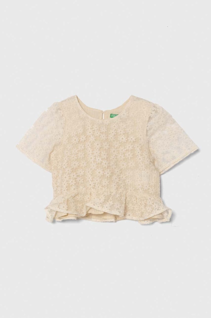 Detská blúzka United Colors of Benetton okrúhly béžová 5W8NCQ032.G.Seasonal