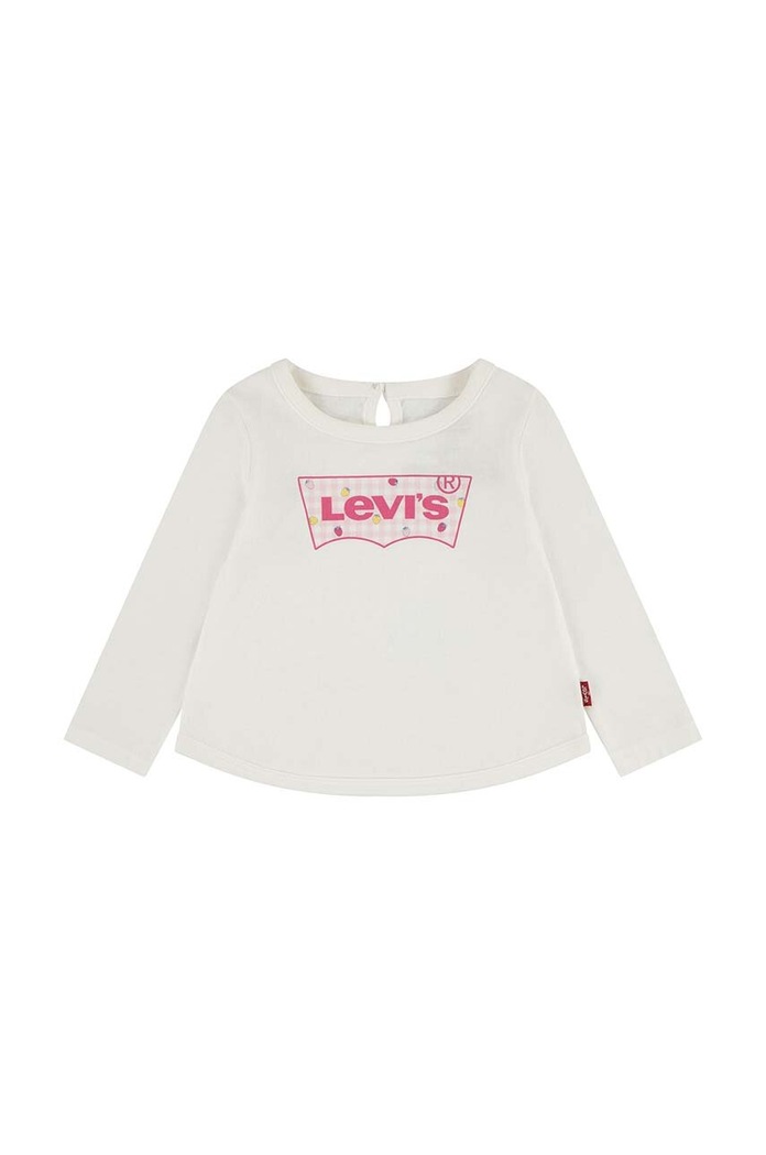Levi's baba pamut hosszú ujjú LVG CURVED HEM LS TEE pamut bézs 1EK113