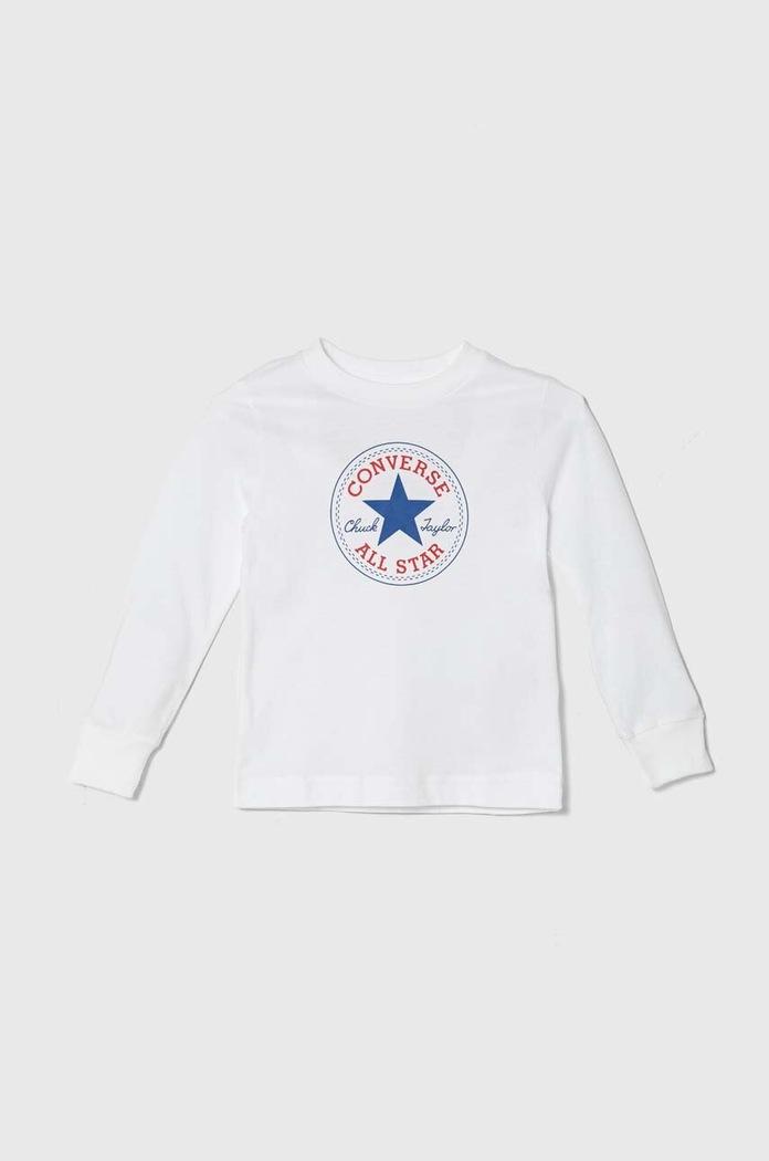 Converse Bavlnené tričko s dlhým rukávom Converse biela 866243