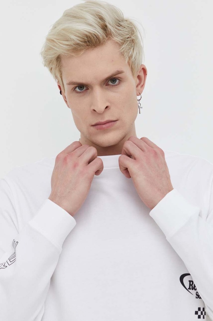 HUGO longsleeve bawełniany biały 50511045