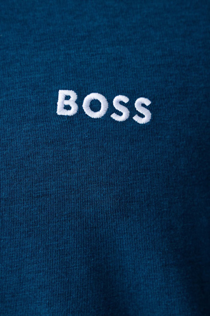 Longsleeve lounge męski bawełniany z elastanem Mix&Match LS-Shirt R BOSS niebieski 50515389