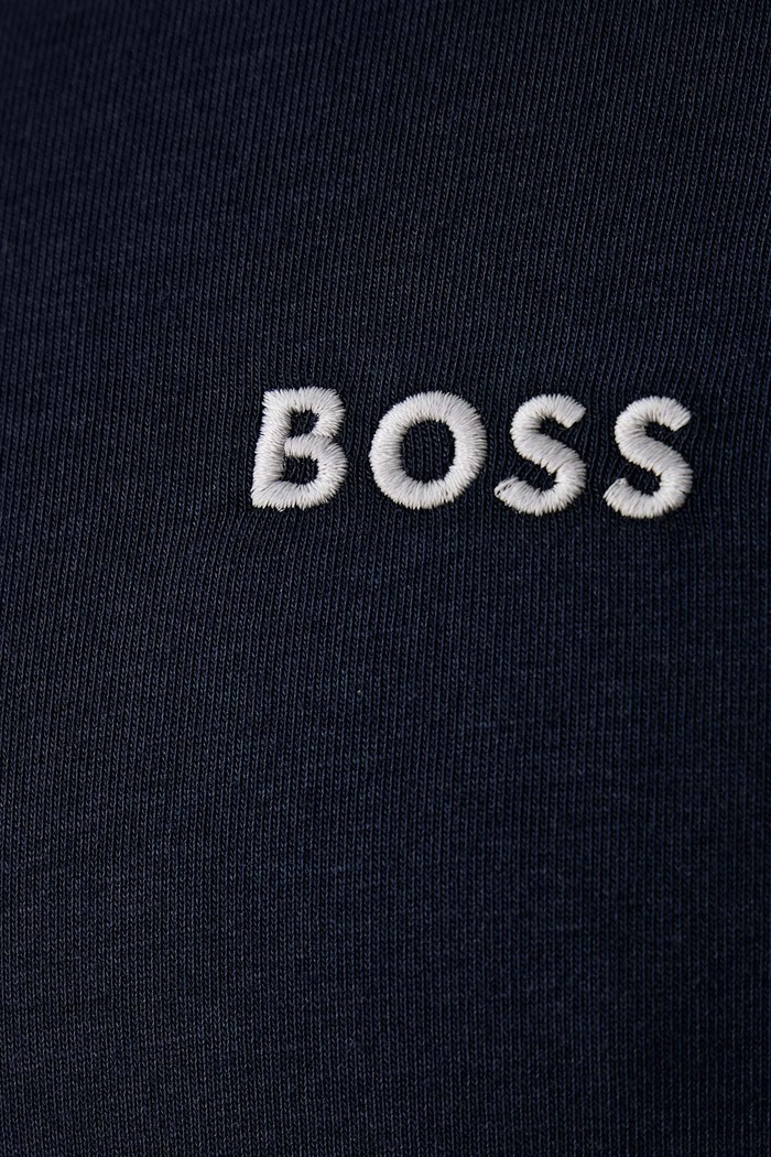 Homewear majica dugih rukava muška od pamuka s elastanom Mix&Match LS-Shirt R BOSS mornarsko plava 50515389