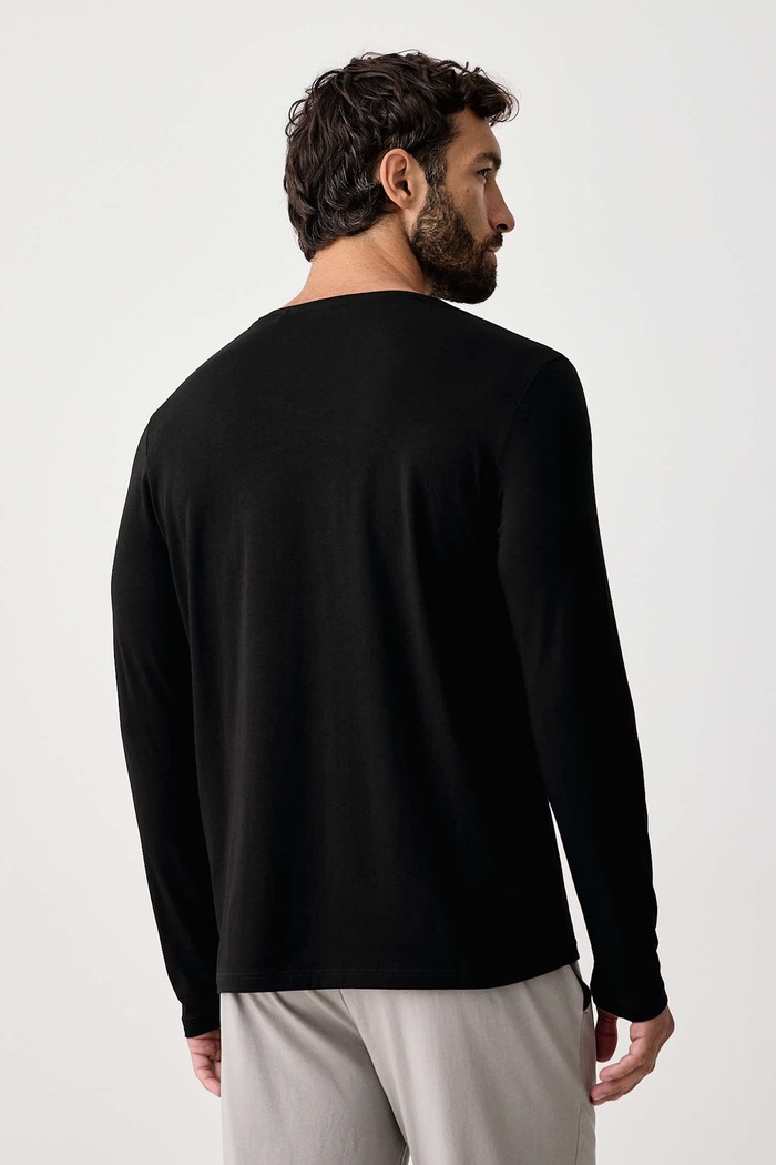 Odjeća BOSS Homewear majica dugih rukava muška od pamuka s elastanom Mix&Match LS-Shirt R 50515389 crna