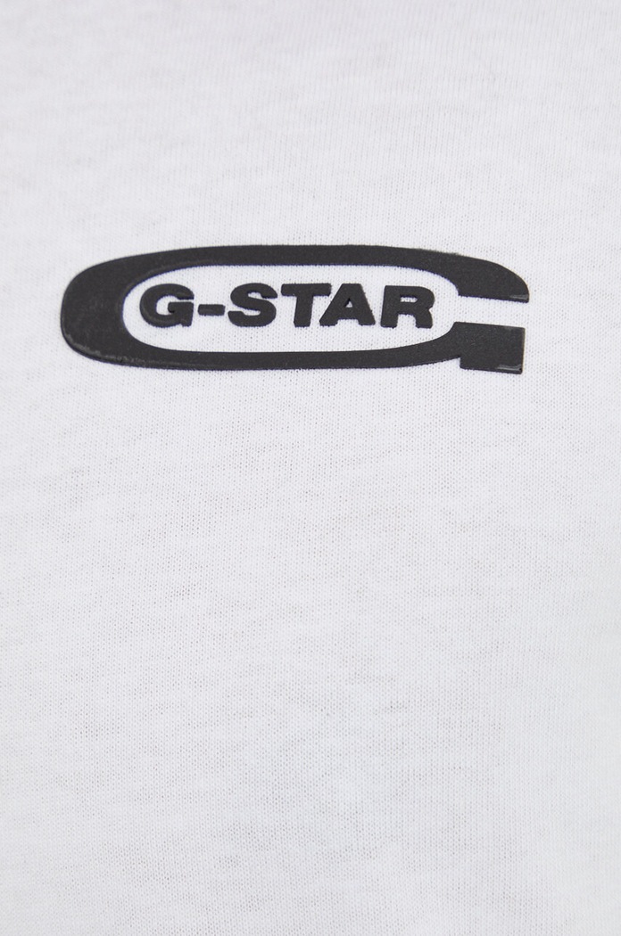 Bavlnené tričko s dlhým rukávom G-Star D23875.C336 biela