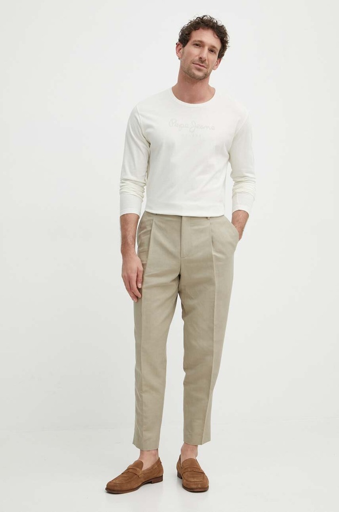 Bavlnené tričko Pepe Jeans EGGO LONG N PM508209 béžová SS25